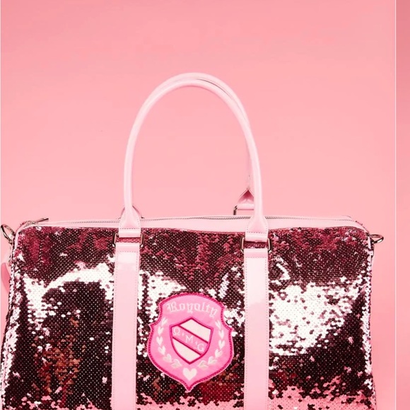 LAST ONE PINK Sequined Weekender - Picture 1 of 4